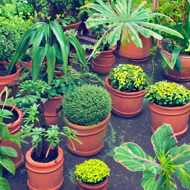 Plants in the pots are protected by the right pots