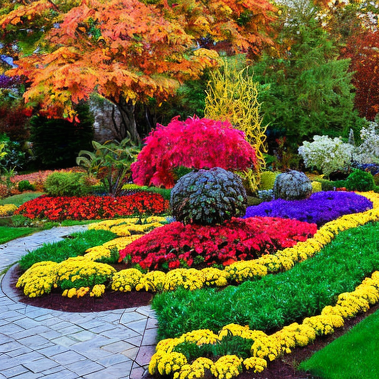 Fall season and its colorful garden display